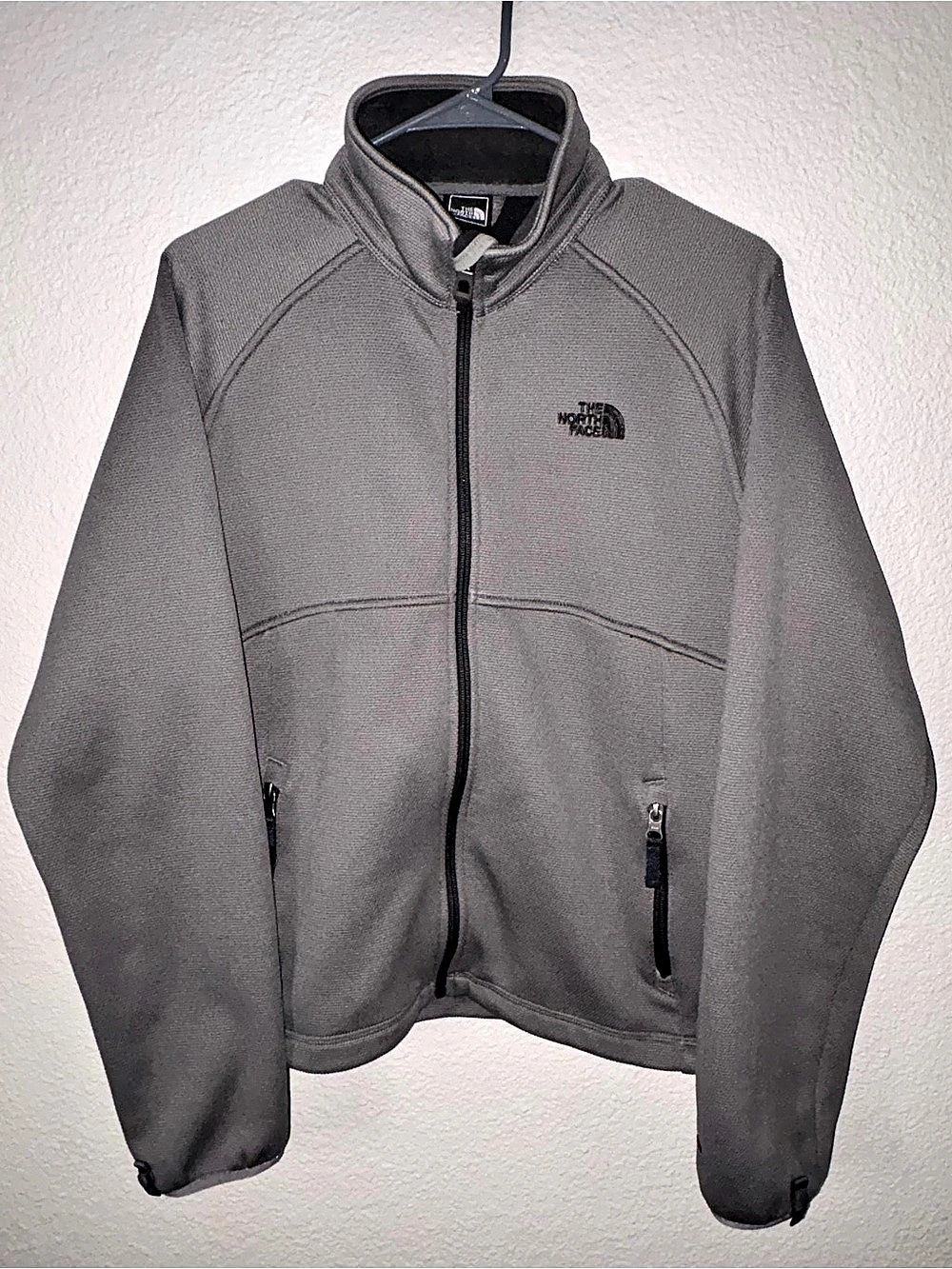 The North Face Men’s Small Gray Textured Full Zip Fleece Jacket